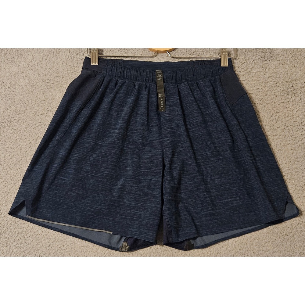 Lululemon Surge Lined Shorts Mens Medium Blue Heathered 5 Inch Inseam